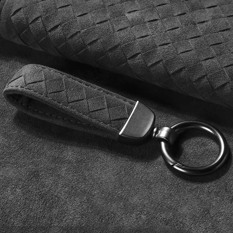 Luxury Bags With Silver Hardware - High-Grade Suede Leather Car Key Chain