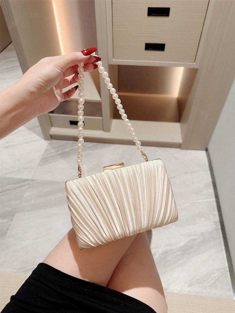 Luxury Bags Quiet - Quiet Luxury Pleated Faux Pearl Box