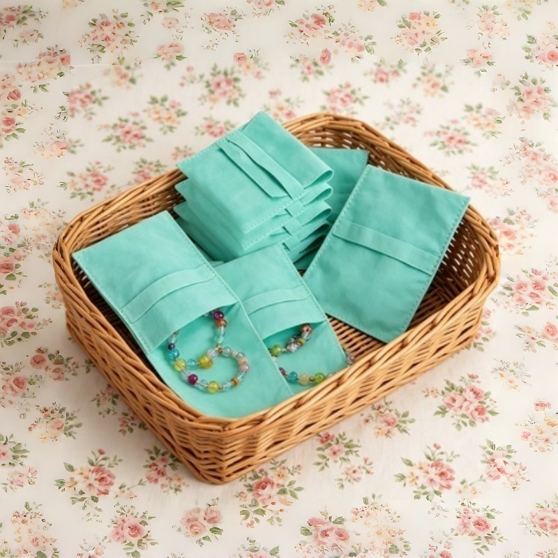 Luxury Bags Green - 12Pcs 8x8cm Blue Green Envelope Microfiber
