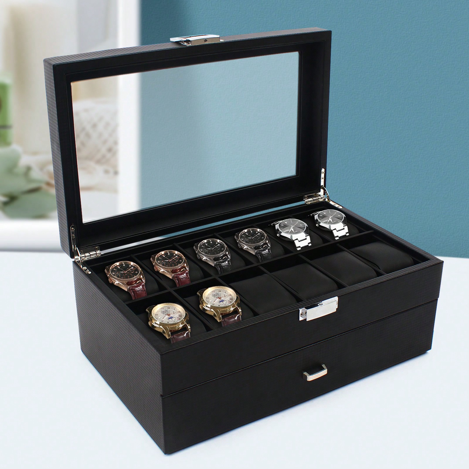 Luxury Bags For You - 24 Slot Men Watch Display Case