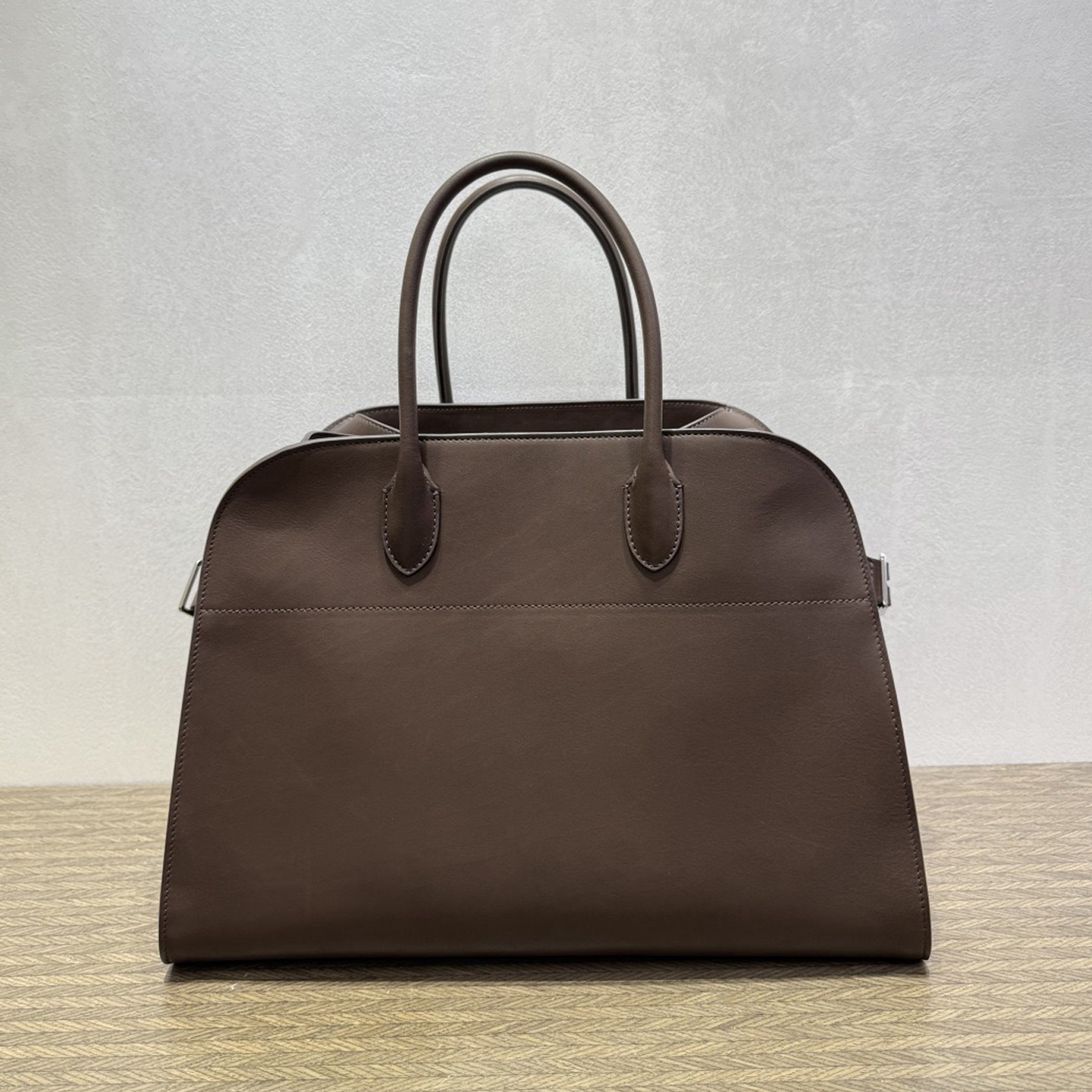 Structured Handbag Top Handle - Structured Top Grain Leather Handbag For