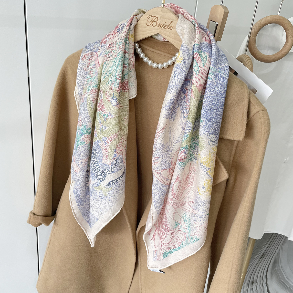 Luxury Bags And Accessories - 90CM Silk Wool Scarf Women Head