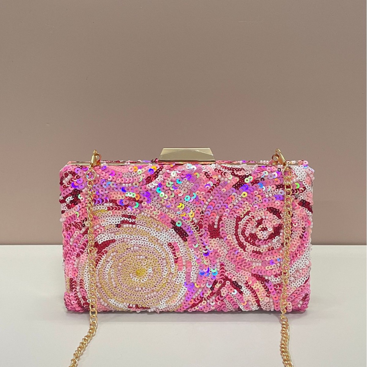 Luxury Bags Quiet - Pink Dinner Bag, Quiet Luxury Sequins