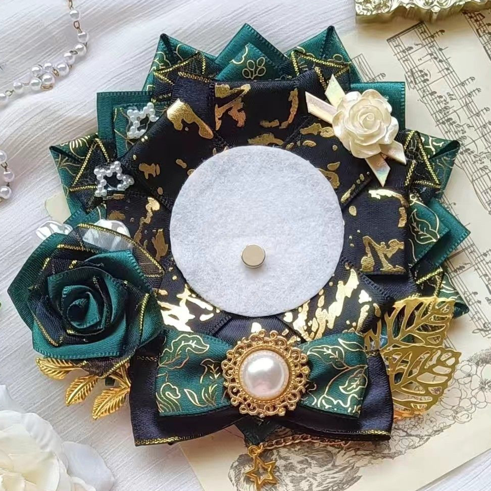 Luxury Bags Green - green Ribbon Badge Rosette，luxury Ita bag