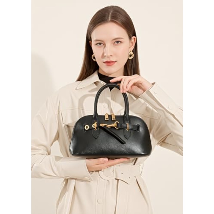 Genuine Leather Satchel Crossb – Structured Handbag Top Handle Bewertung und Preis