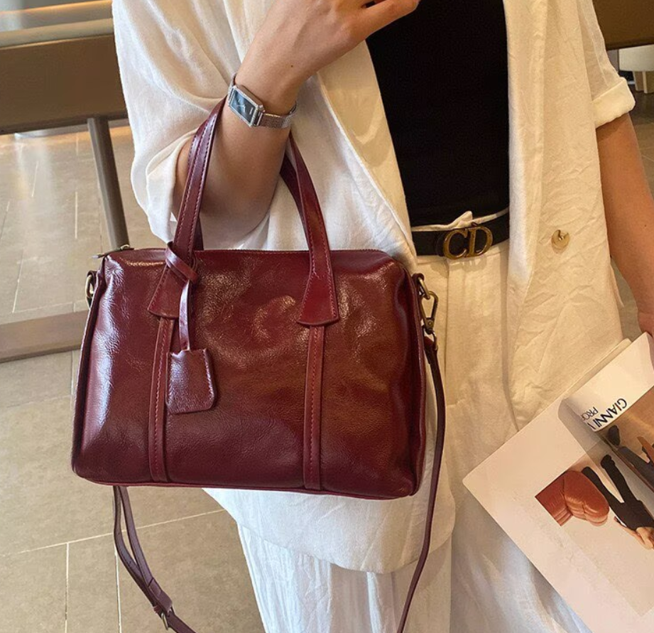 Vintage Real Leather Handbag F – Luxury Y2K Bags Bewertung und Preis