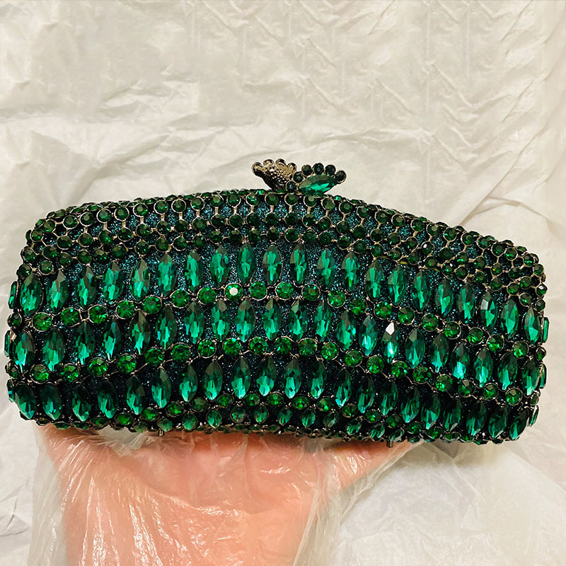 Luxury Green Rhinestone Evenin – Luxury Bags Green Bewertung und Preis