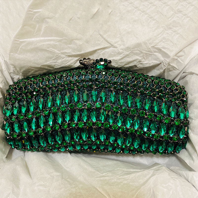 Luxury Green Rhinestone Evenin – Luxury Bags Green Bewertung und Preis