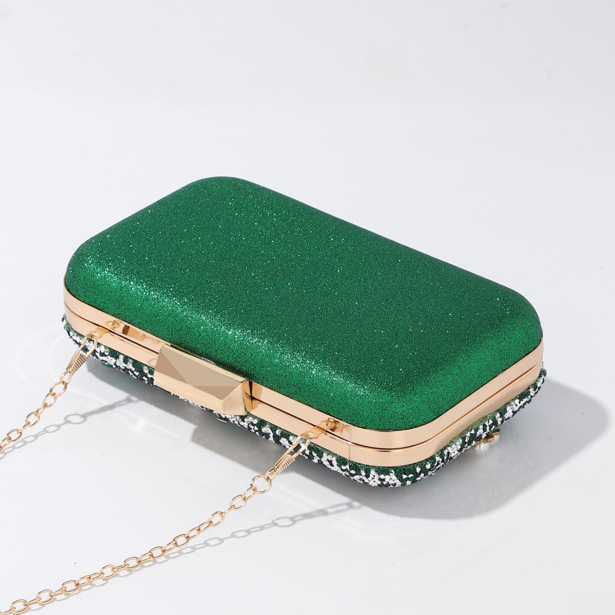 Luxury Rhinestone & Pearl Embe – Luxury Bags Green Bewertung und Preis