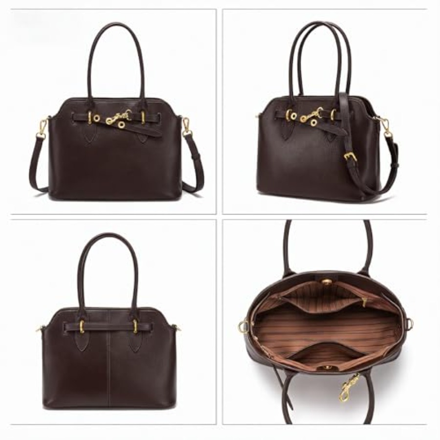 Genuine Leather Satchel Crossb – Structured Handbag Top Handle Bewertung und Preis