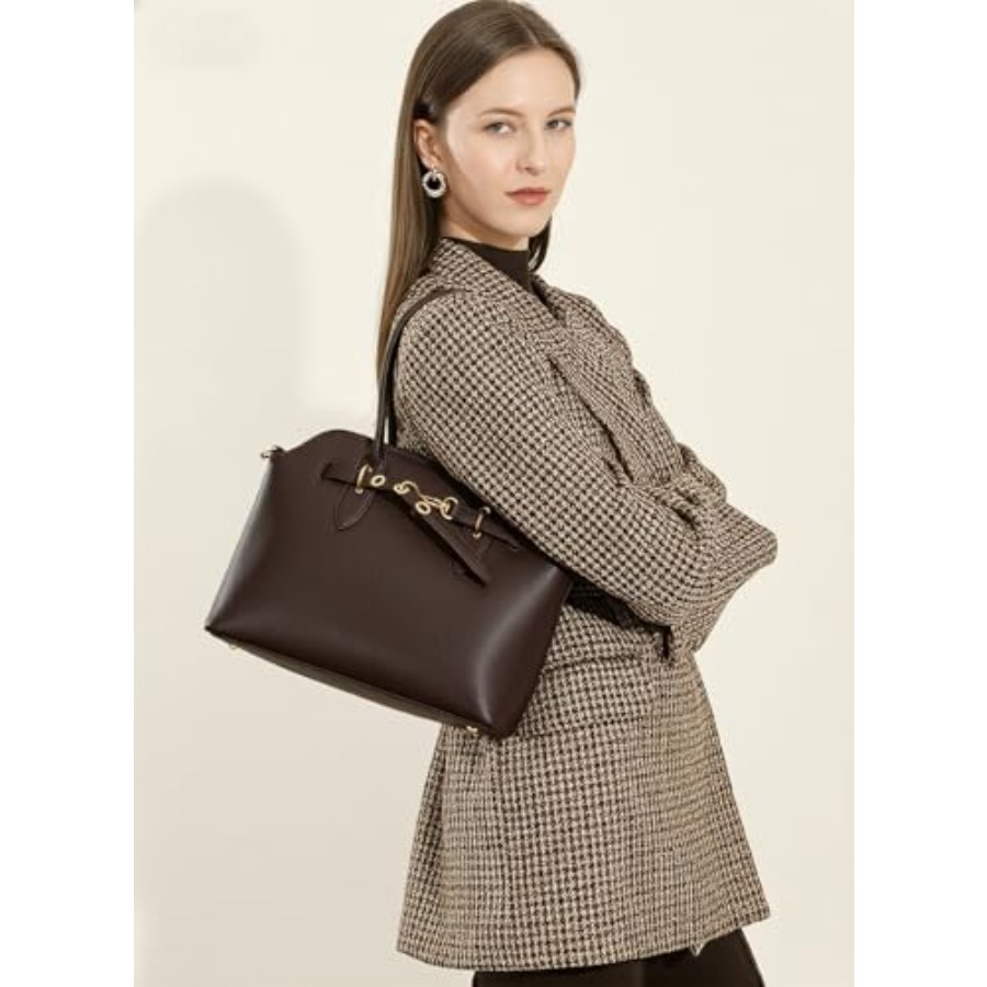 Genuine Leather Satchel Crossb – Structured Handbag Top Handle Bewertung und Preis