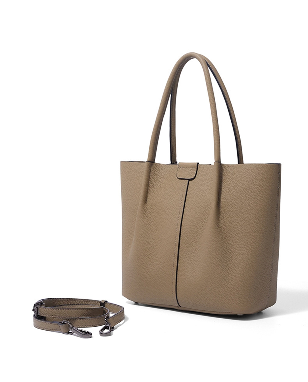 Textured Genuine Leather Handb – Structured Handbag Top Handle Bewertung und Preis