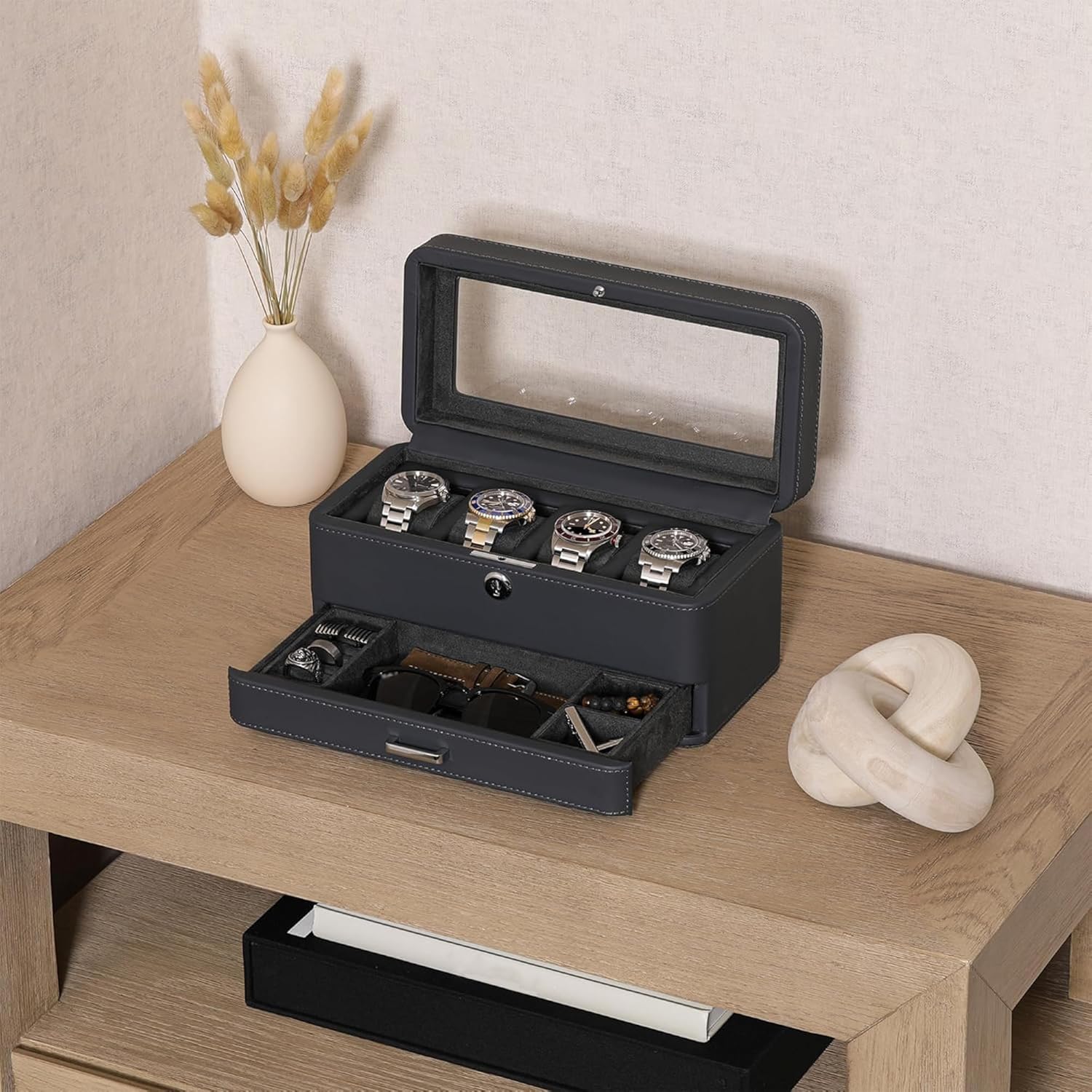 Luxury 4-Slot Watch Box with V – Luxury Bags For You Bewertung und Preis