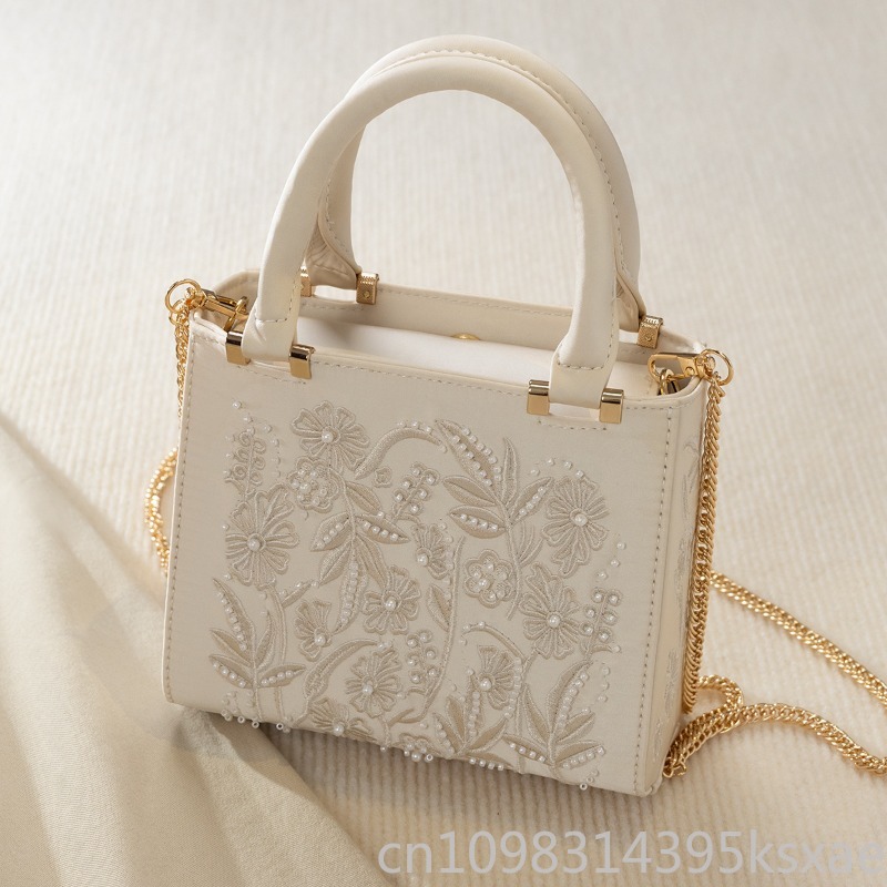 Embroidered Pearl Handbag Vint – Structured Handbag Top Handle Bewertung und Preis