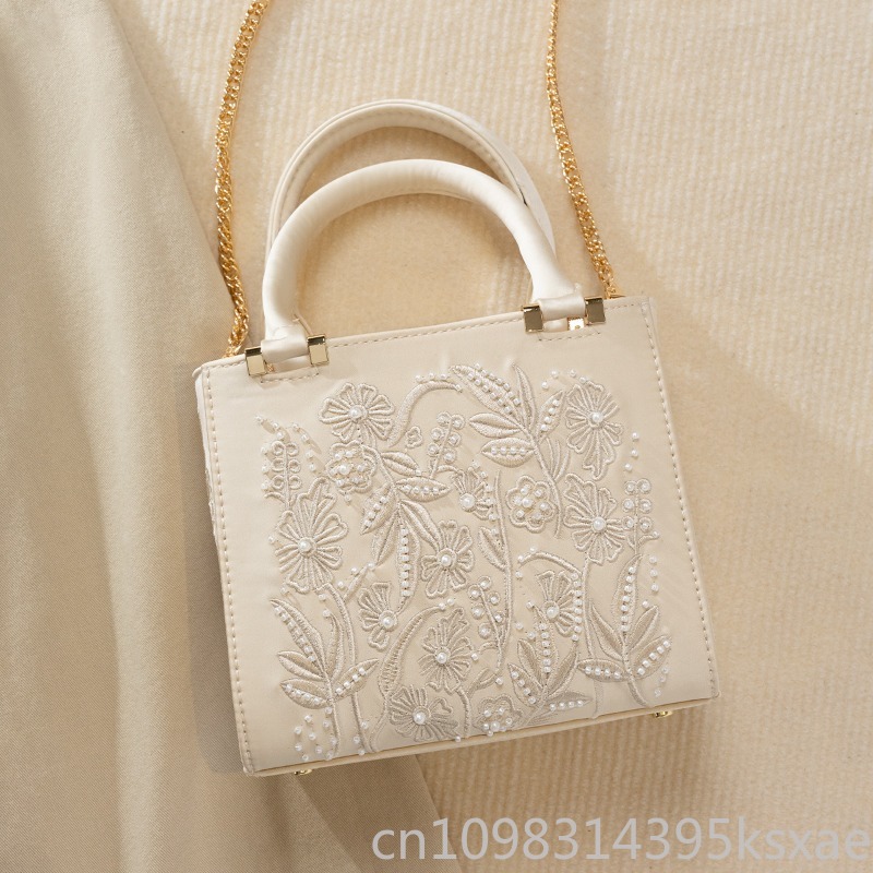 Embroidered Pearl Handbag Vint – Structured Handbag Top Handle Bewertung und Preis