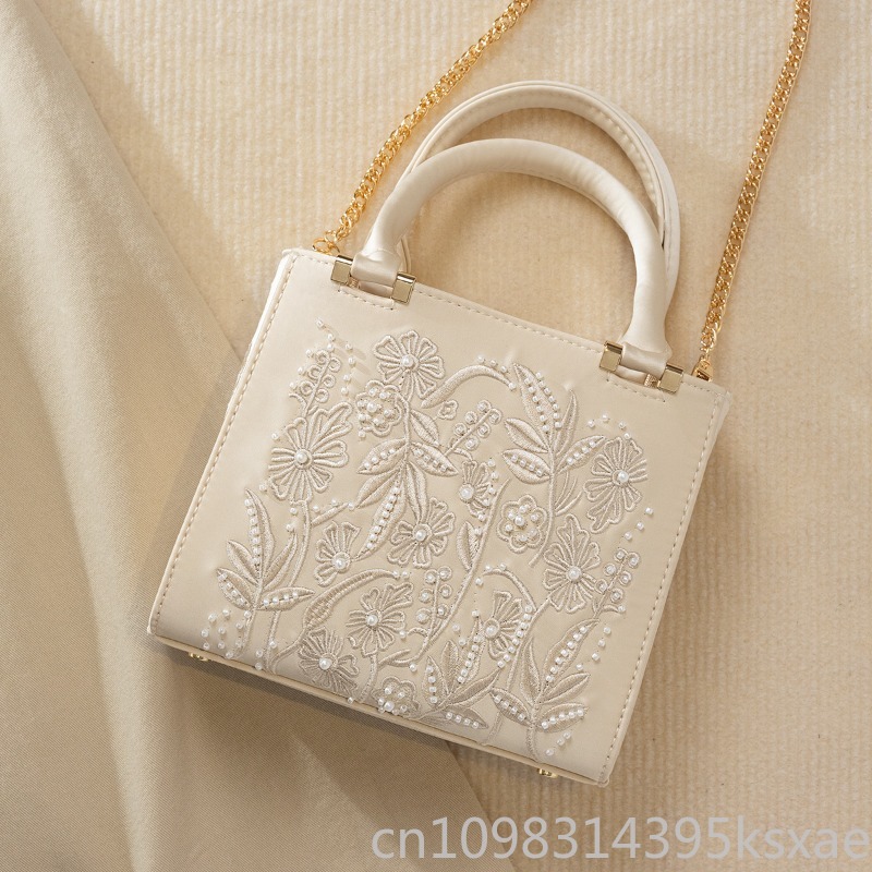 Embroidered Pearl Handbag Vint – Structured Handbag Top Handle Bewertung und Preis