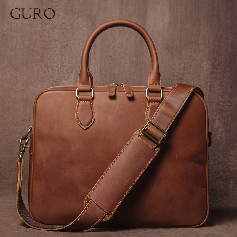 GURO Men Crazy Horse Cowhide B – Luxury Bags Laptop Bewertung und Preis