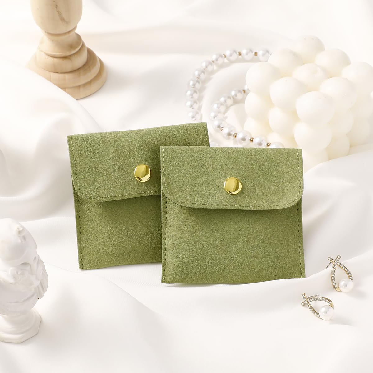 10 Pcs Green Microfiber Jewelr – Luxury Bags Green Bewertung und Preis