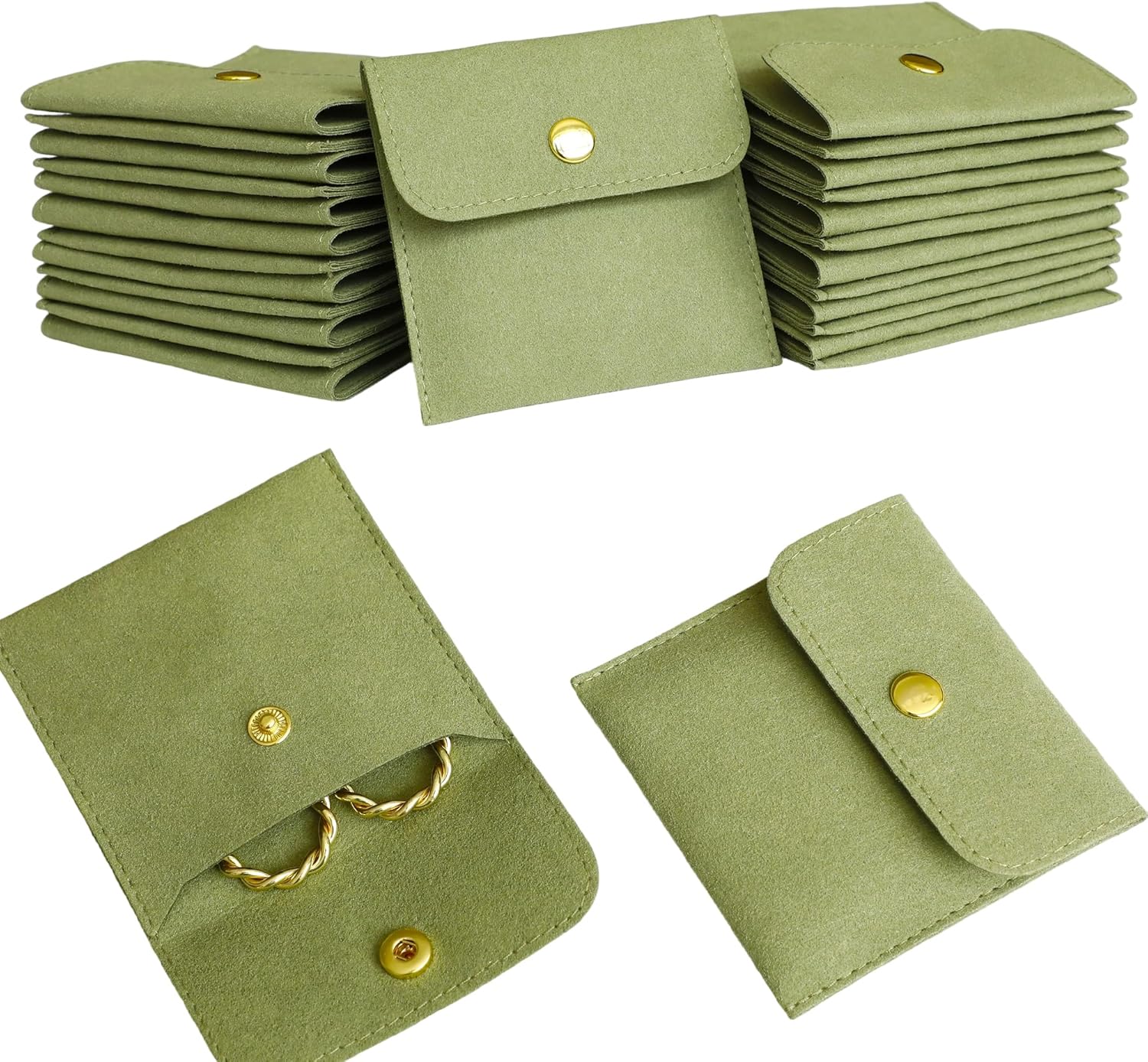 10 Pcs Green Microfiber Jewelr – Luxury Bags Green Bewertung und Preis